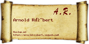 Arnold Róbert névjegykártya